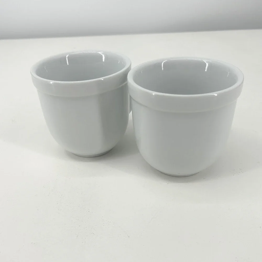 Pottery Barn White Ceramic Coffee Mugs Set of 2 Microwave Dishwasher Safe